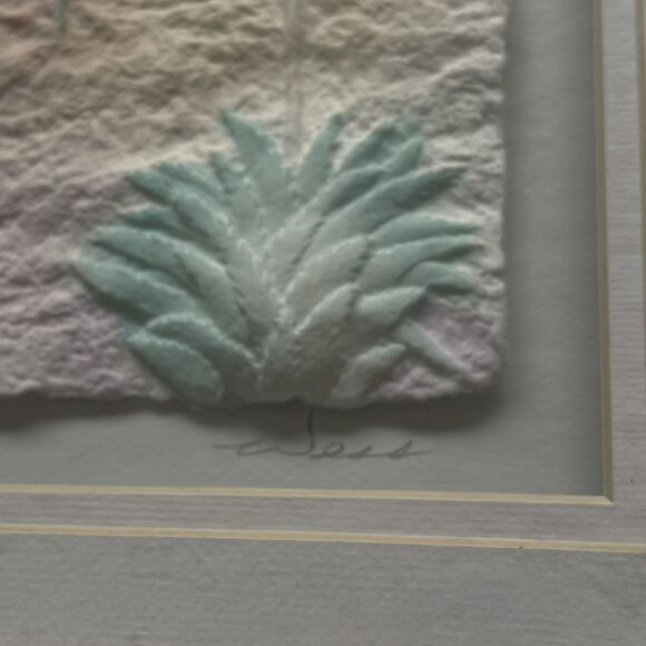 Signed FIGI GRAPHICS PAPER ART-3D Western Cactus - VTG‎ 1990 San Diego Framed - Picture 12 of 14